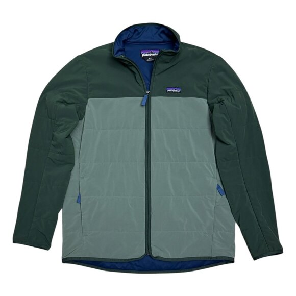 PATAGONIA Outdoor Designer Windbreaker Insulated Green Shell Jacket Mens Medium - Picture 1 of 6